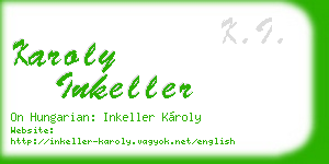 karoly inkeller business card