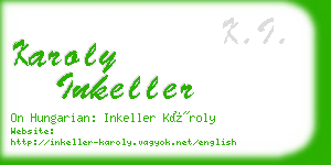 karoly inkeller business card